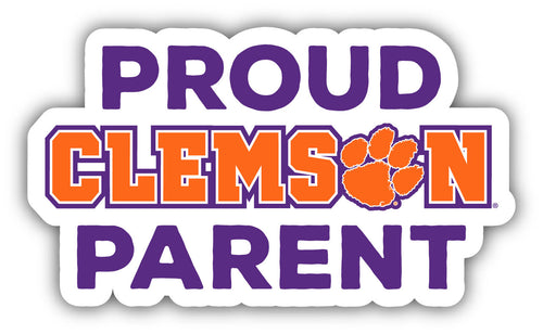 Clemson Tigers 4-Inch Proud Parent 4-Pack NCAA Vinyl Sticker - Durable School Spirit Decal