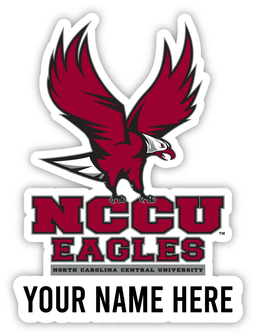 North Carolina Central Eagles Customizable Round Vinyl Decal Sticker Officially Licensed Collegiate Product 6-Inch