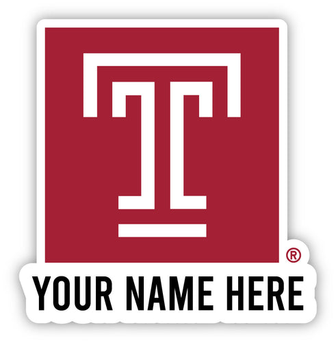 Temple University Customizable Round Vinyl Decal Sticker Officially Licensed Collegiate Product 12-Inch