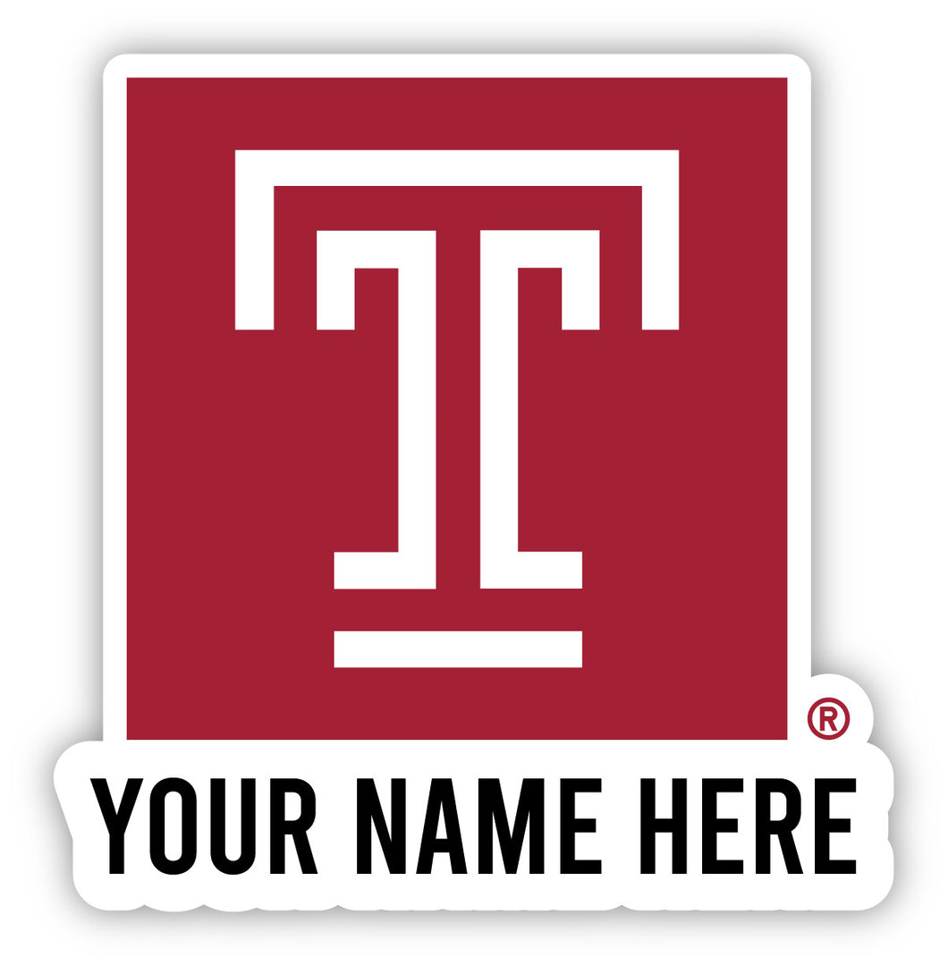 Temple University Customizable Round Vinyl Decal Sticker Officially Licensed Collegiate Product 12-Inch