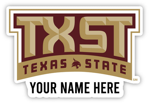 Texas State Bobcats Customizable Round Vinyl Decal Sticker Officially Licensed Collegiate Product 3-Inch