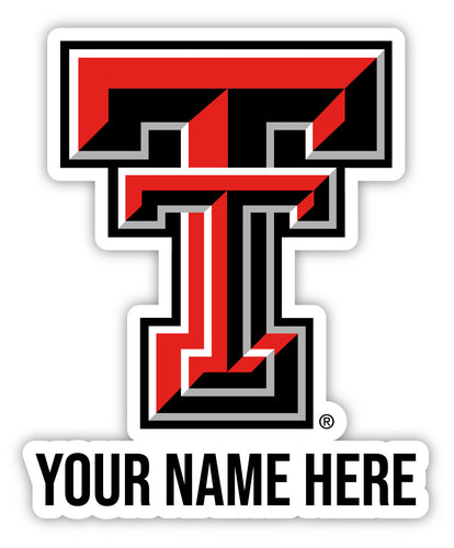 Texas Tech Red Raiders 4-Inch Custom With Name NCAA Vinyl Decal Sticker for Fans, Students, and Alumni