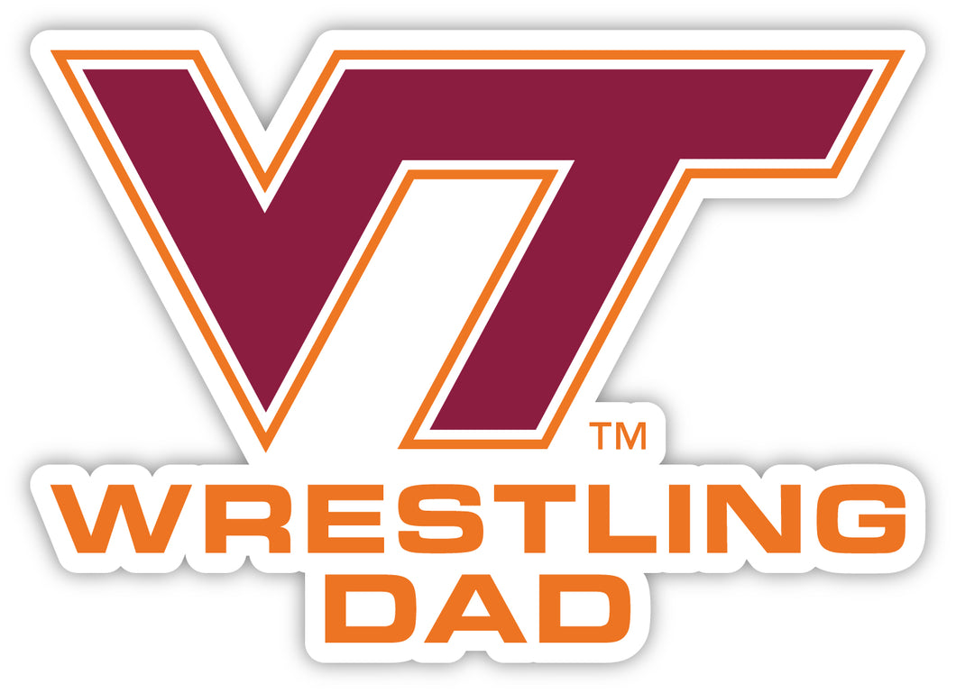Virginia Tech Hokies 4-Inch Wrestling Dad Vinyl Sticker - Durable School Spirit Decal
