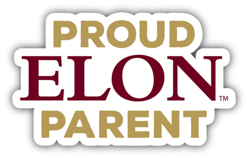 Elon University 4-Inch Proud Parent 4-Pack NCAA Vinyl Sticker - Durable School Spirit Decal