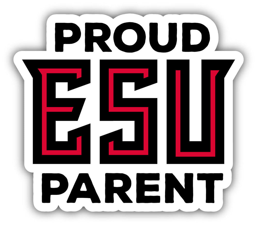 East Stroudsburg University 4-Inch Proud Parent 4-Pack NCAA Vinyl Sticker - Durable School Spirit Decal