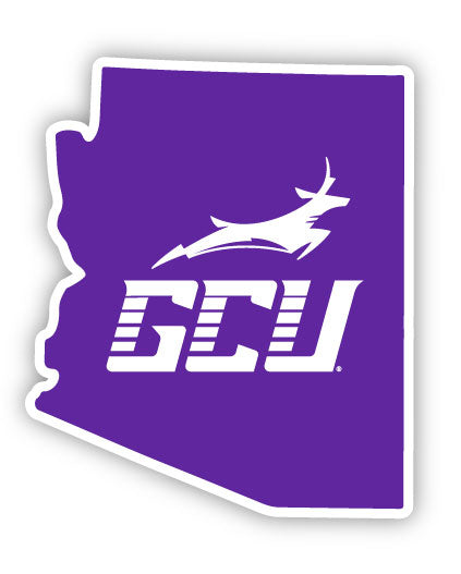 Grand Canyon University Lopes 4-Inch State Shape NCAA Vinyl Decal Sticker for Fans, Students, and Alumni