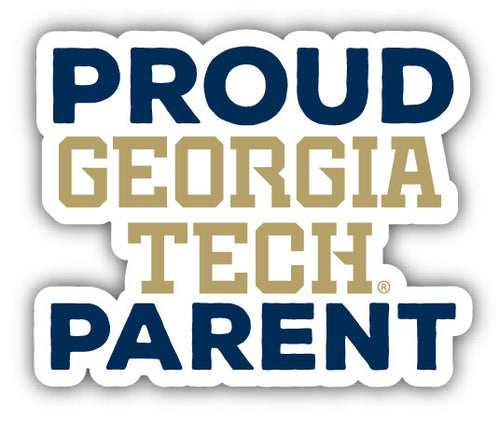 Georgia Tech Yellow Jackets 4-Inch Proud Parent NCAA Vinyl Sticker - Durable School Spirit Decal