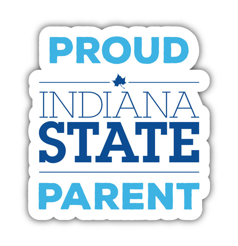 Indiana State University 4-Inch Laser Cut Proud Parent Decal Sticker Officially Licensed Collegiate Product Single