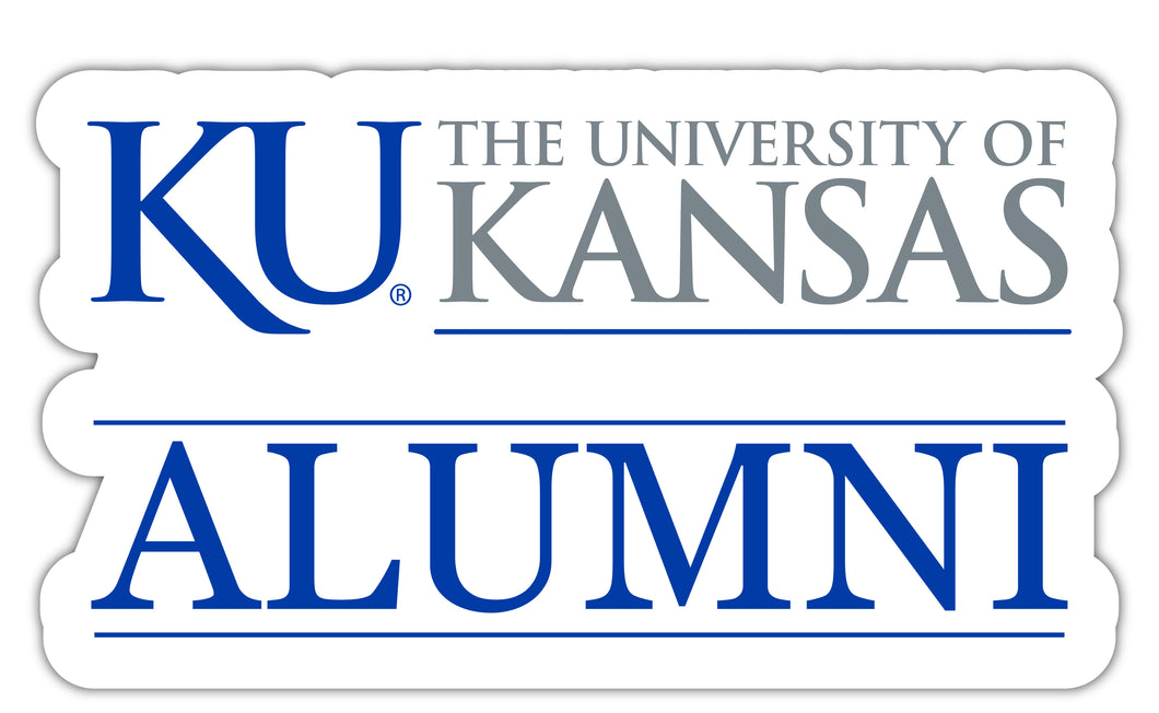 Kansas Jayhawks 4-Inch Alumni 4-Pack NCAA Vinyl Sticker - Durable School Spirit Decal