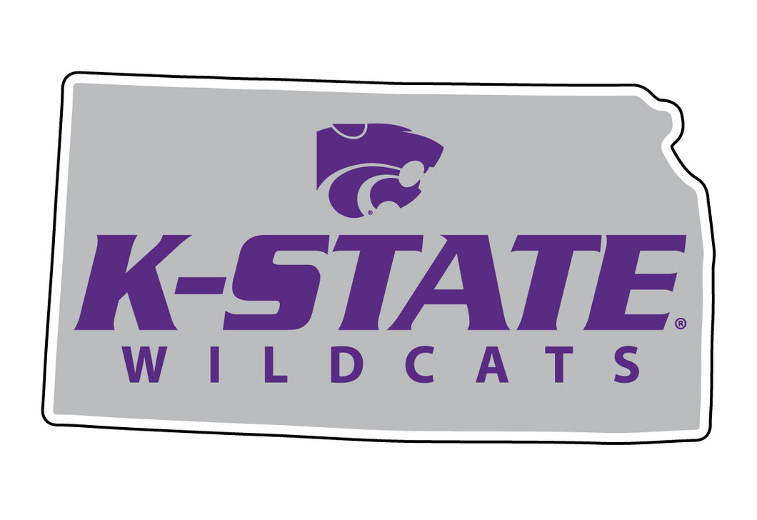 Kansas State Wildcats 4-Inch State Shape NCAA Vinyl Decal Sticker for Fans, Students, and Alumni