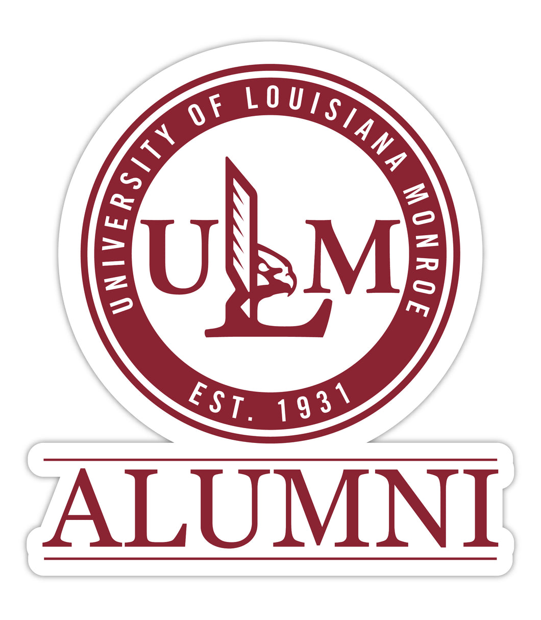 University of Louisiana Monroe 4-Inch Alumni 4-Pack NCAA Vinyl Sticker - Durable School Spirit Decal
