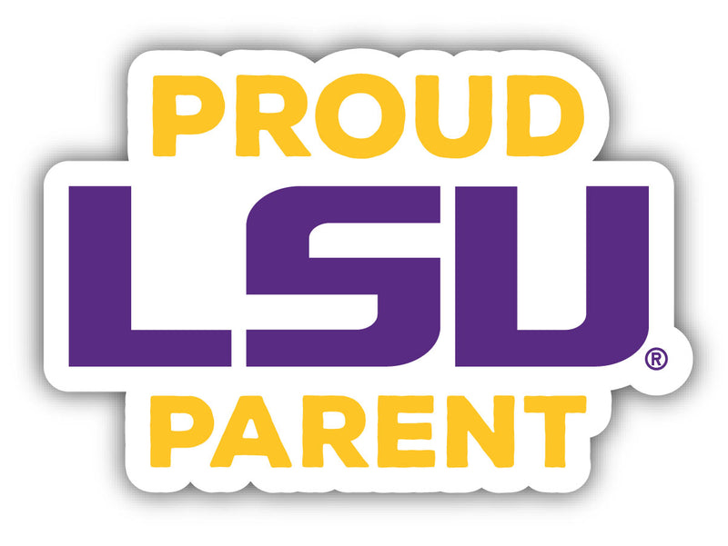 LSU Tigers 4-Inch Laser Cut Proud Parent Decal Sticker Officially Licensed Collegiate Product 4-Pack
