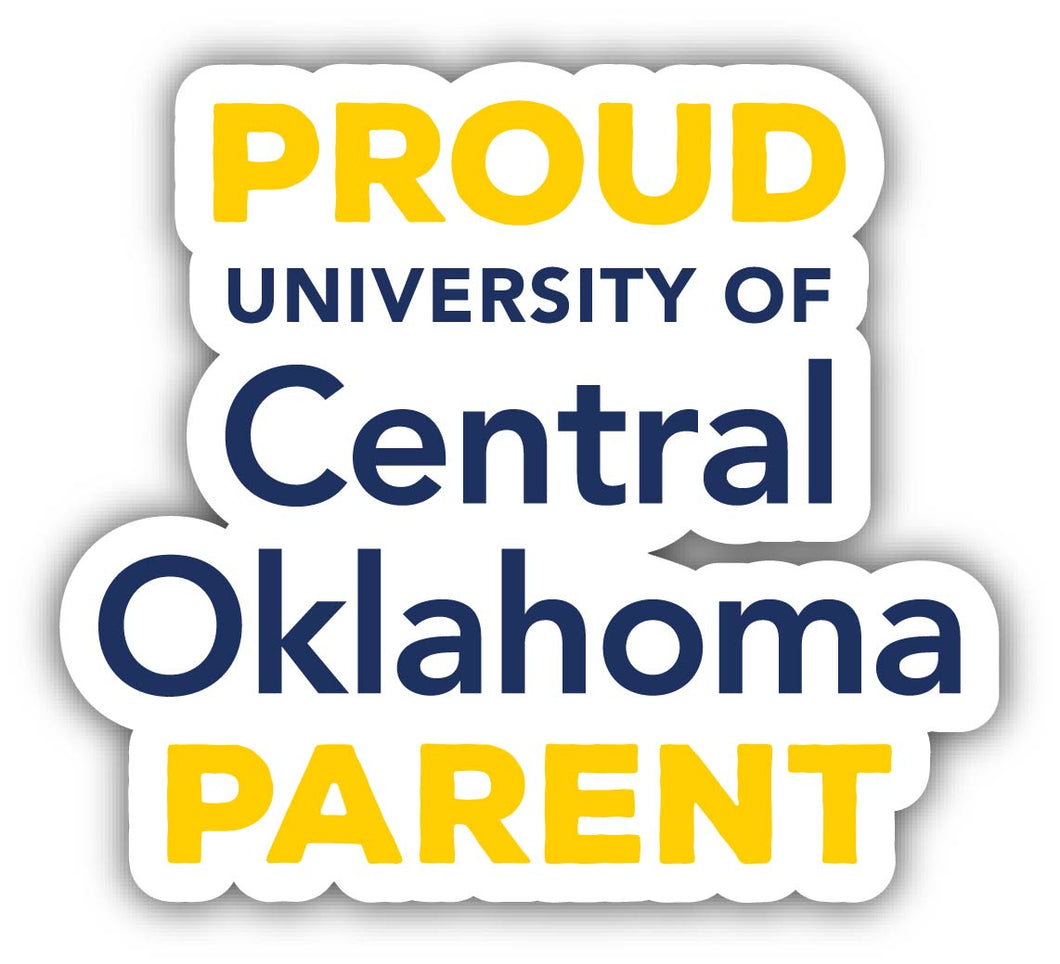 University of Central Oklahoma Bronchos 4-Inch Proud Parent 4-Pack NCAA Vinyl Sticker - Durable School Spirit Decal