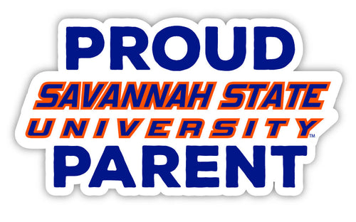 Savannah State University 4-Inch Proud Parent 4-Pack NCAA Vinyl Sticker - Durable School Spirit Decal