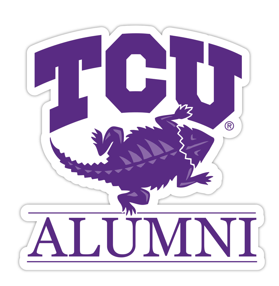 Texas Christian University 4-Inch Alumni 4-Pack NCAA Vinyl Sticker - Durable School Spirit Decal