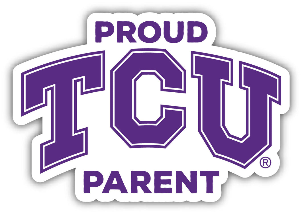 Texas Christian University 4-Inch Proud Parent 4-Pack NCAA Vinyl Sticker - Durable School Spirit Decal