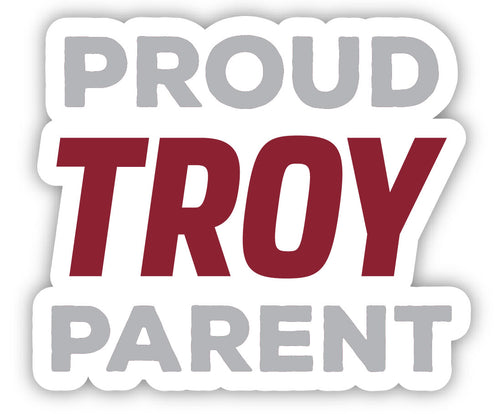 Troy University 4-Inch Proud Parent NCAA Vinyl Sticker - Durable School Spirit Decal