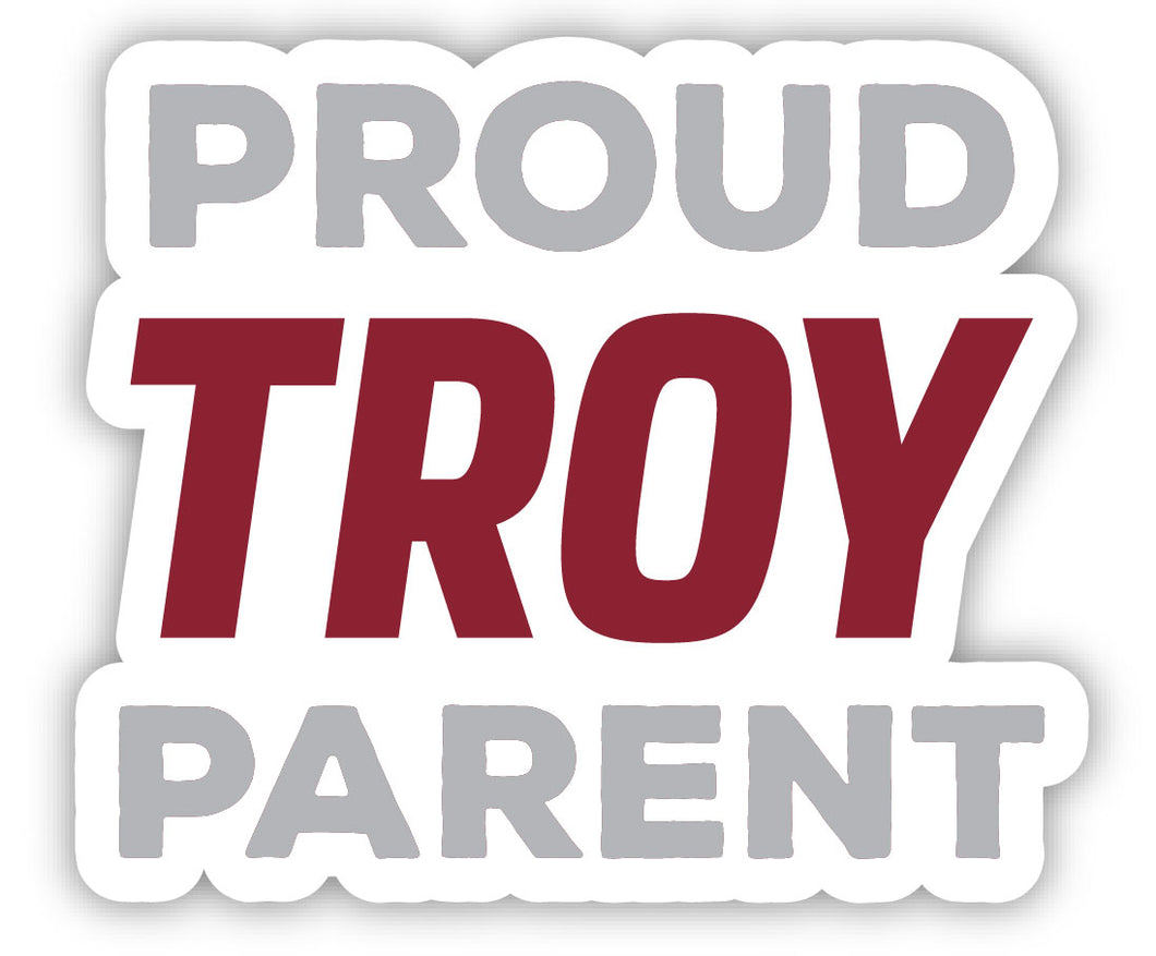 Troy University 4-Inch Proud Parent NCAA Vinyl Sticker - Durable School Spirit Decal