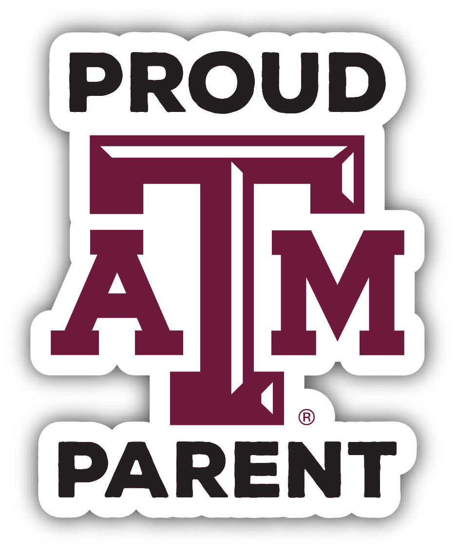 Texas A&M Aggies 4-Inch Proud Parent NCAA Vinyl Sticker - Durable School Spirit Decal