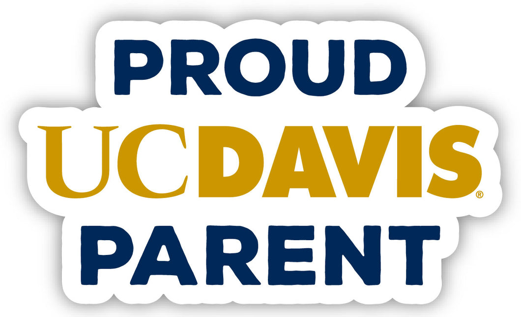 UC Davis Aggies 4-Inch Proud Parent NCAA Vinyl Sticker - Durable School Spirit Decal