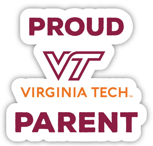 Virginia Tech Hokies 4-Inch Proud Parent 4-Pack NCAA Vinyl Sticker - Durable School Spirit Decal