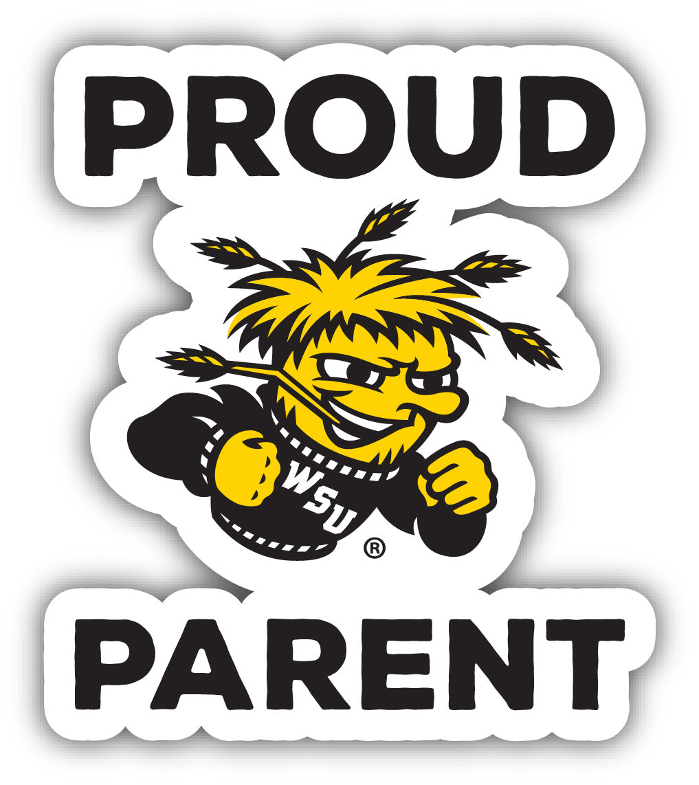 Wichita State Shockers 4-Inch Proud Parent 4-Pack NCAA Vinyl Sticker - Durable School Spirit Decal