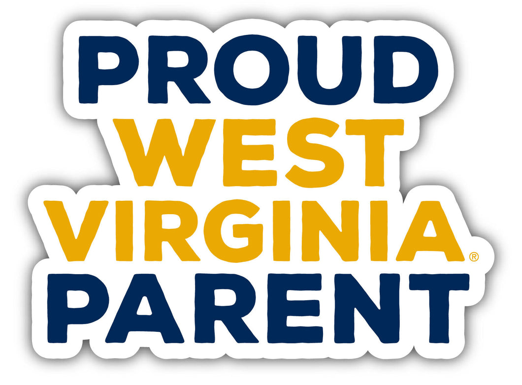 West Virginia Mountaineers 4-Inch Proud Parent 4-Pack NCAA Vinyl Sticker - Durable School Spirit Decal