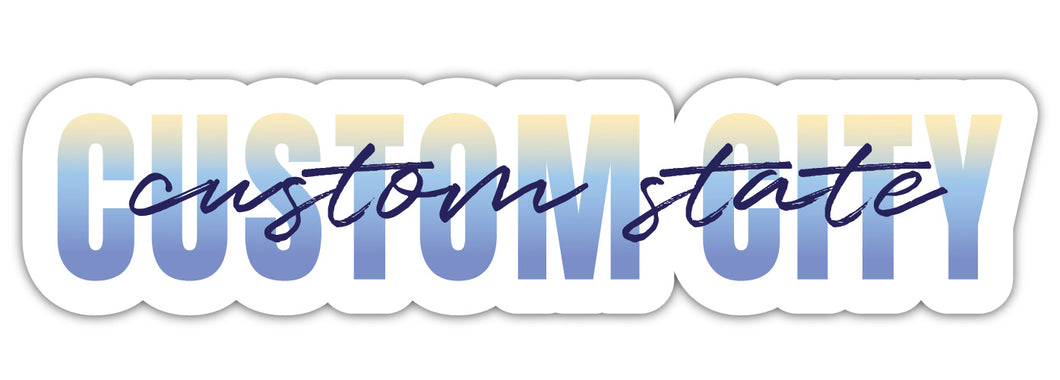 Custom Decal or Magnet - City Script Design Souvenir