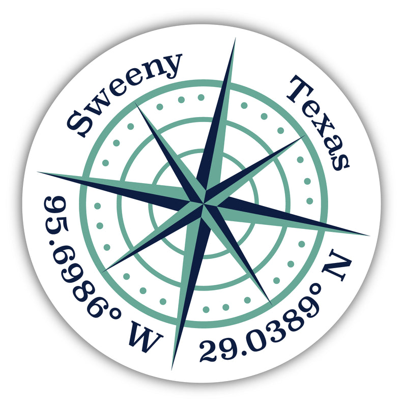 Sweeny Texas Souvenir Compass Die Cut Flat Magnet