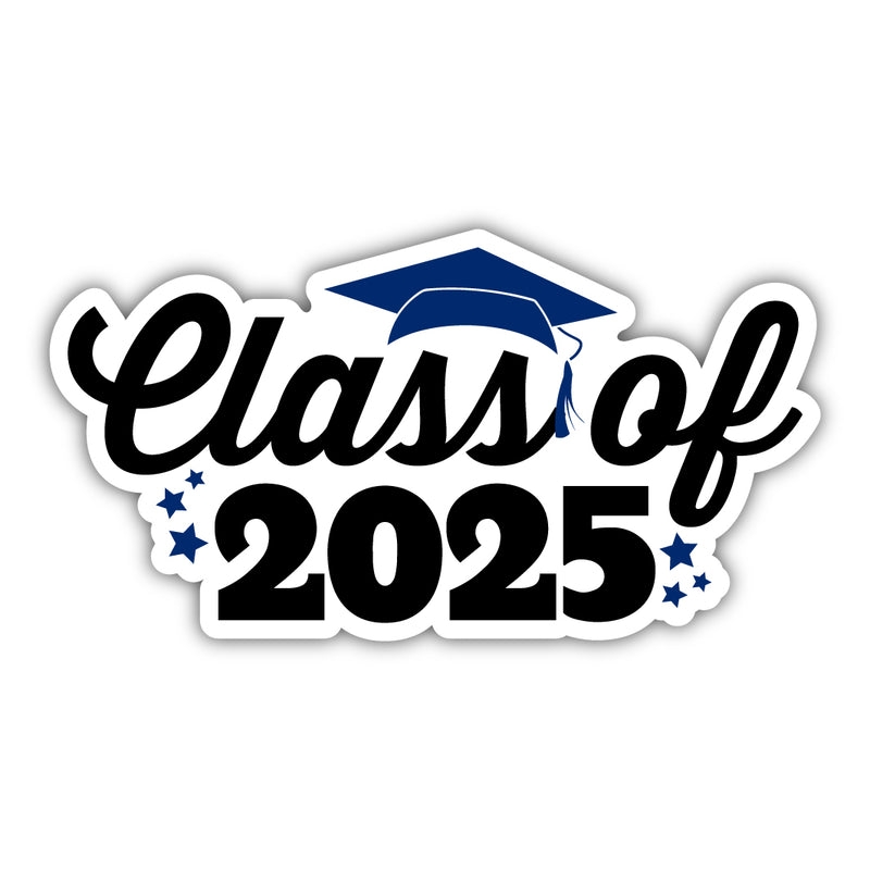 Class of 2025 Graduation Decorative Die Cut Flat Magnet (Navy) 3-Inch