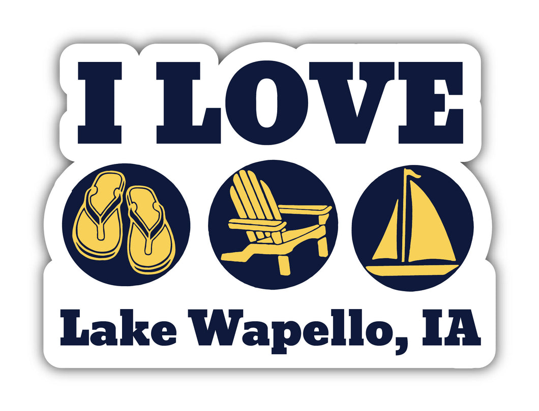 Lake Wapello Iowa 100 Pack Souvenir Decals & Magnets 4 Inches