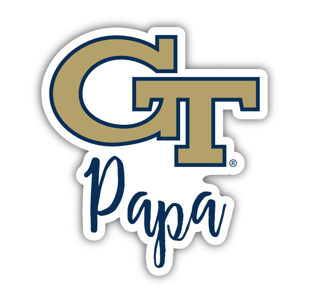 Georgia Tech Yellow Jackets 4-Inch Proud Papa NCAA - Durable School Spirit Vinyl Decal Perfect Gift for Papa
