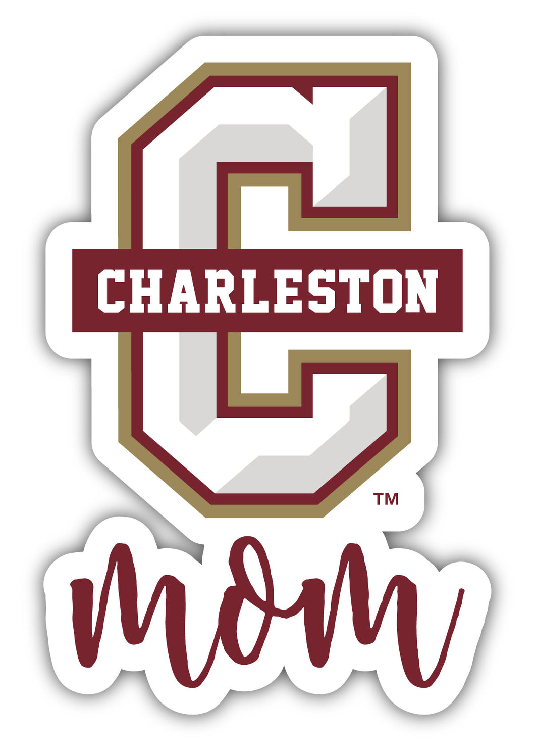 Cougars of Charleston 4-Inch Proud Mom Vinyl Decal Sticker Officially Licensed Collegiate Product
