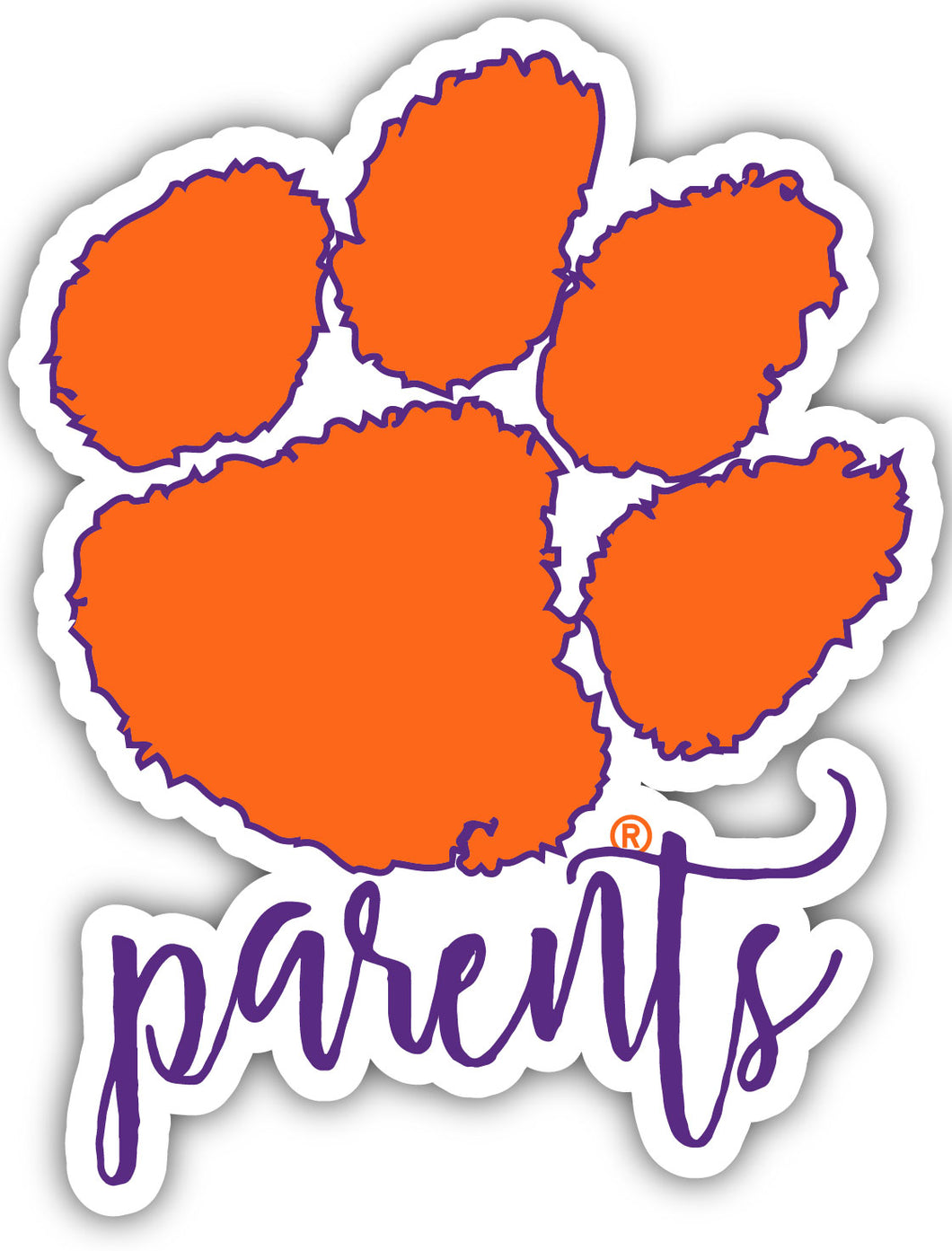 Clemson Tigers 4-Inch Custom Proud Parents NCAA Vinyl Decal Sticker for Fans, Students, and Alumni