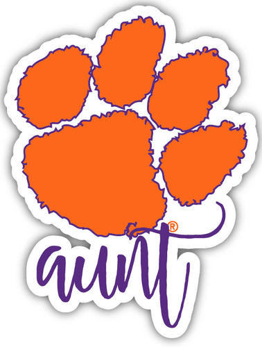 Clemson Tigers 4-Inch aunt NCAA Vinyl Decal Sticker for Fans, Students, and Alumni
