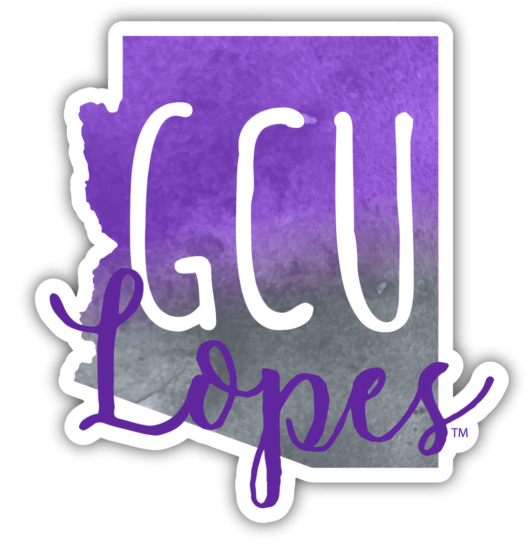 Grand Canyon University Lopes 4-Inch Watercolor State Shaped NCAA Vinyl Decal Sticker for Fans, Students, and Alumni