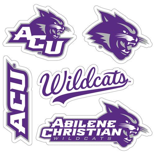 Abilene Christian University Officially Licensed College Sticker Multipack - School Spirit Decal Set 5-Pack