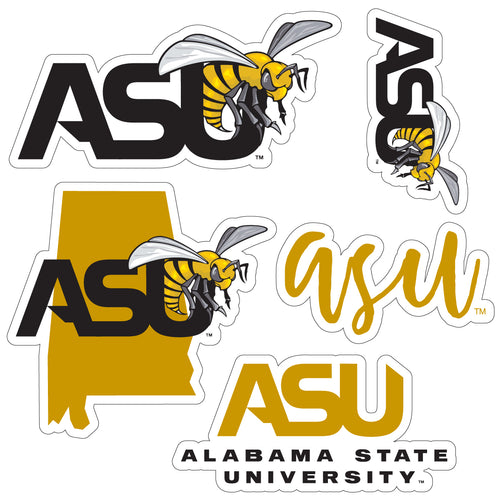 Alabama State University Officially Licensed College Sticker Multipack - School Spirit Decal Set 5-Pack