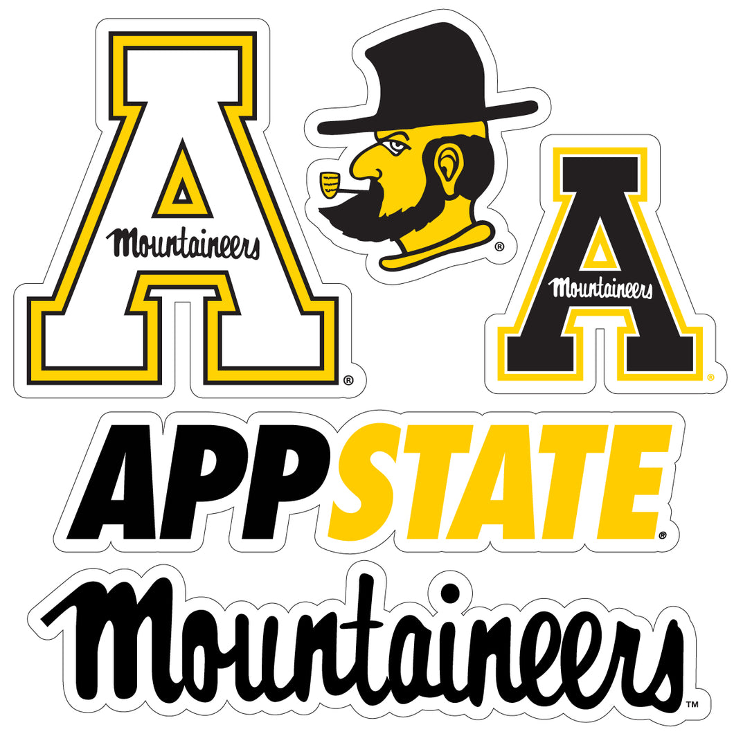 Appalachian State Officially Licensed College Sticker Multipack - School Spirit Decal Set 5-Pack