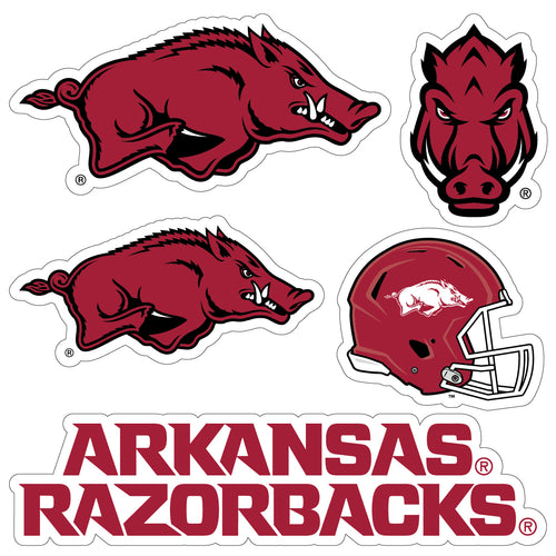 Arkansas Razorbacks Officially Licensed College Sticker Multipack - School Spirit Decal Set 5-Pack