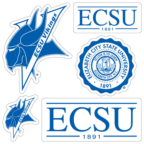 Elizabeth City State University Officially Licensed College Sticker Multipack - School Spirit Decal Set 5-Pack
