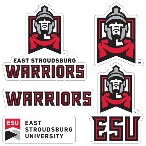 East Stroudsburg University Officially Licensed College Sticker Multipack - School Spirit Decal Set 5-Pack