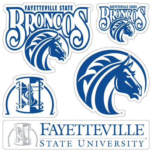 Fayetteville State University Officially Licensed College Sticker Multipack - School Spirit Decal Set 5-Pack