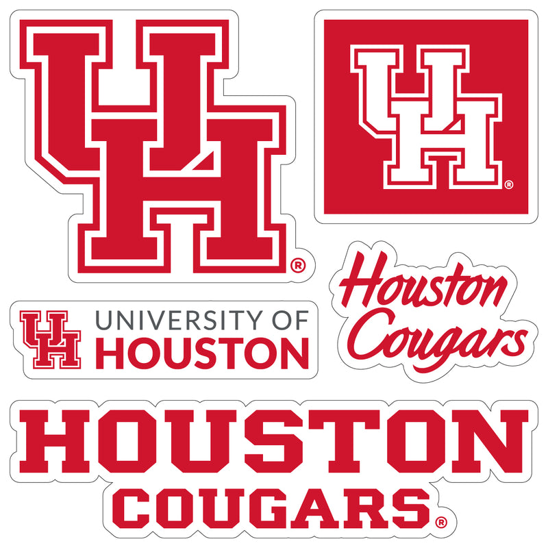 University of Houston Officially Licensed College Sticker Multipack - School Spirit Decal Set 5-Pack