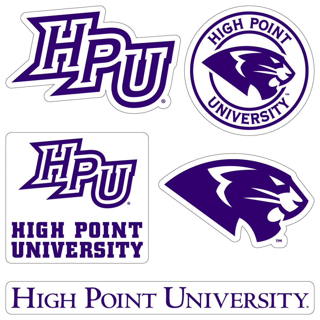 High Point University Officially Licensed College Sticker Multipack - School Spirit Decal Set 5-Pack