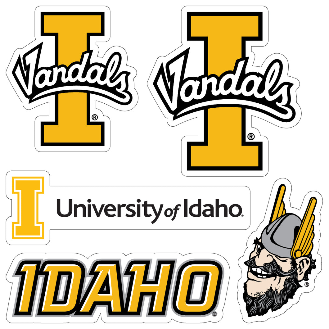Idaho Vandals Officially Licensed College Sticker Multipack - School Spirit Decal Set 5-Pack