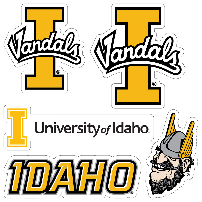 Idaho Vandals Officially Licensed College Sticker Multipack - School Spirit Decal Set 5-Pack