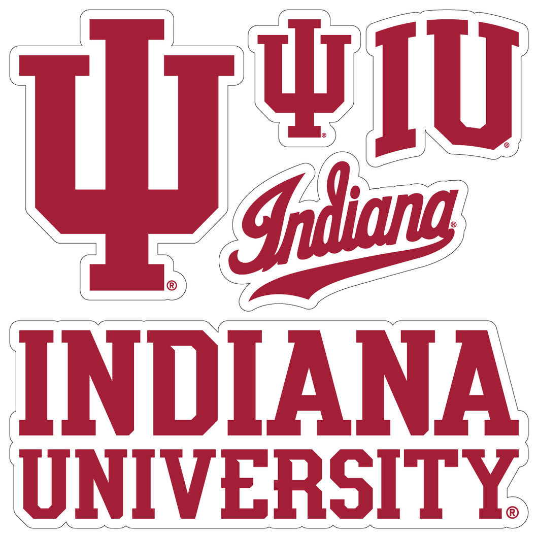 Indiana Hoosiers Officially Licensed College Sticker Multipack - School Spirit Decal Set 5-Pack