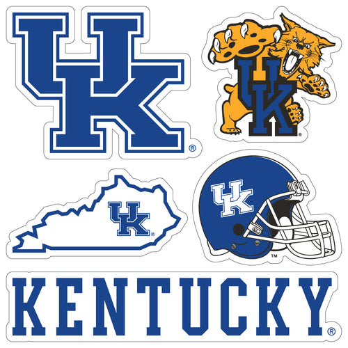 Kentucky Wildcats Officially Licensed College Sticker Multipack - School Spirit Decal Set 5-Pack