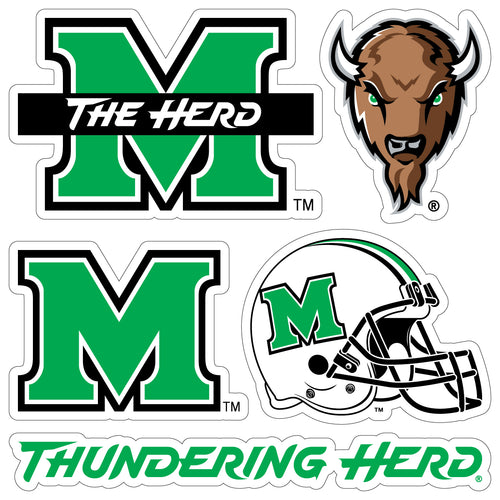 Marshall Thundering Herd Officially Licensed College Sticker Multipack - School Spirit Decal Set 5-Pack